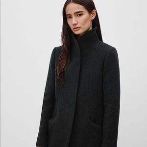 Aritzia Black Cocoon Coat, Wool-Cashmere